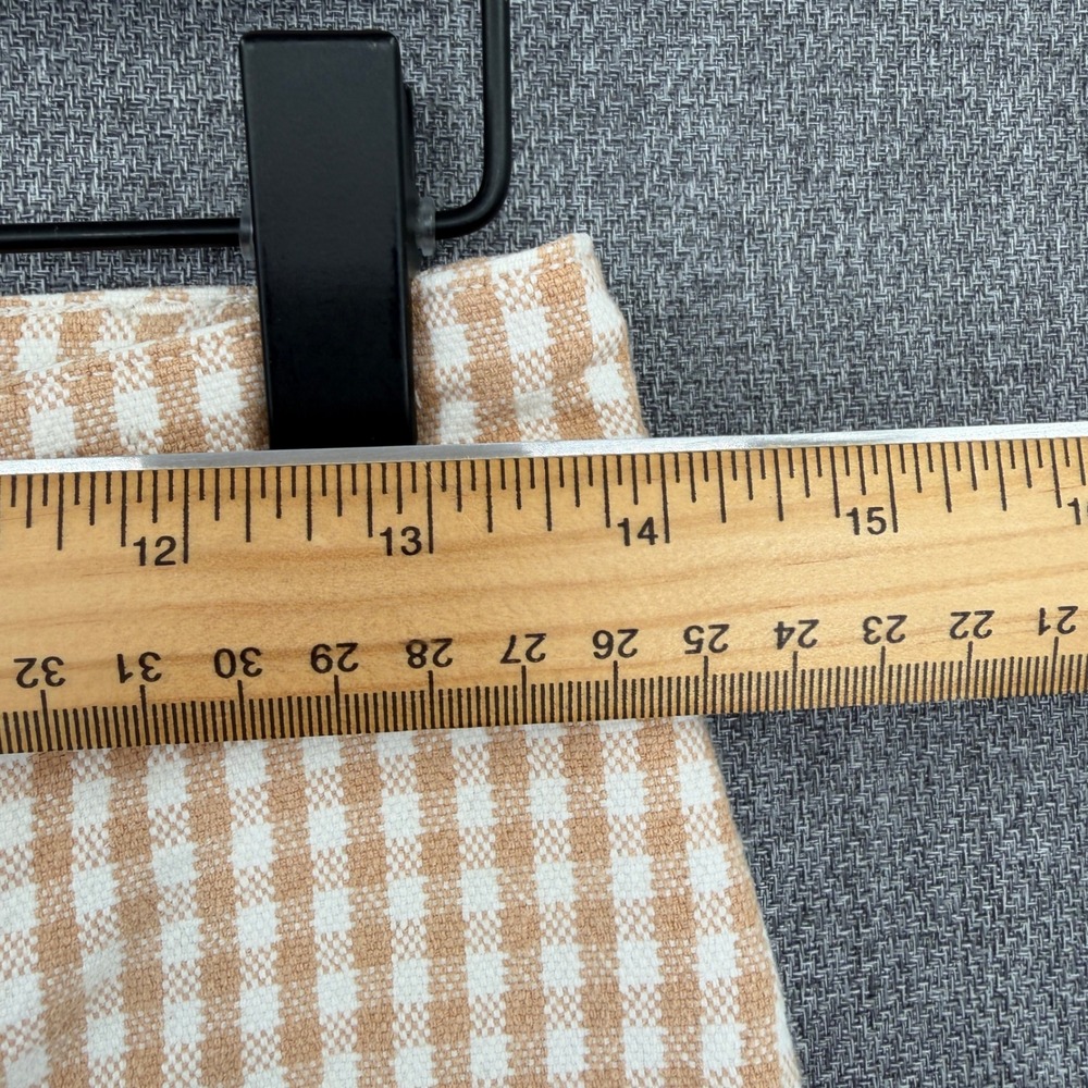 Madewell Slim Emmett Wide-Leg Crop Pants 26 Tan White Gingham Check Cottagecore - Picture 10 of 11